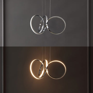 Helix 24" 1-Light Contemporary Minimalist Aluminum Ribbon Integrated LED Pendant - JONATHAN Y
